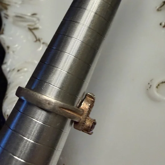 Vintage sterling stamped 925 silver amethyst ring with peridot stones Art Deco - Picture 3 of 6